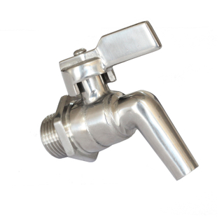 SS316 / SS304 Bibcock Valve for Brewery in Size 1" Threaded Ends
