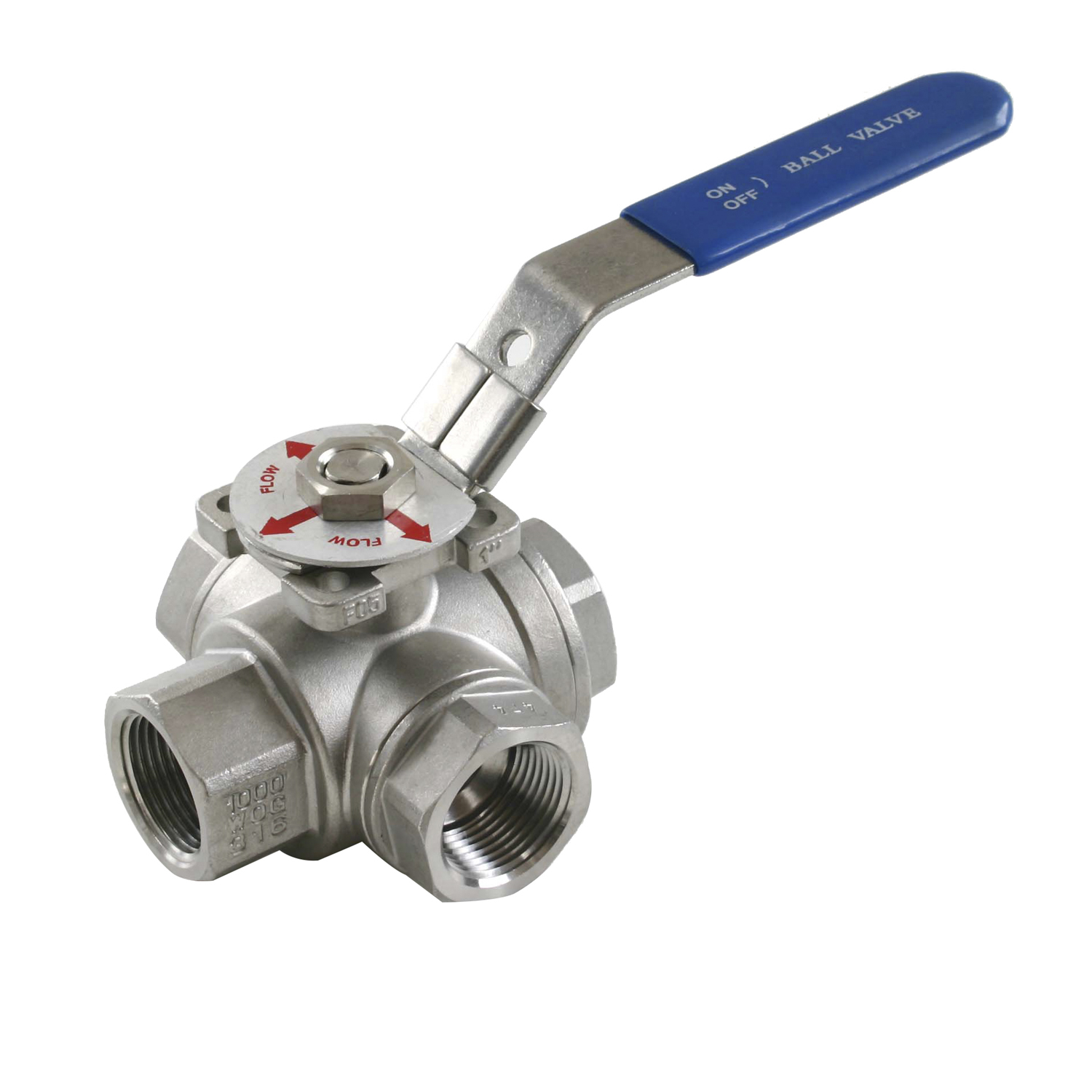 1000PSI /PN63 3 Way Ball Valve With Mounting Pad T Type