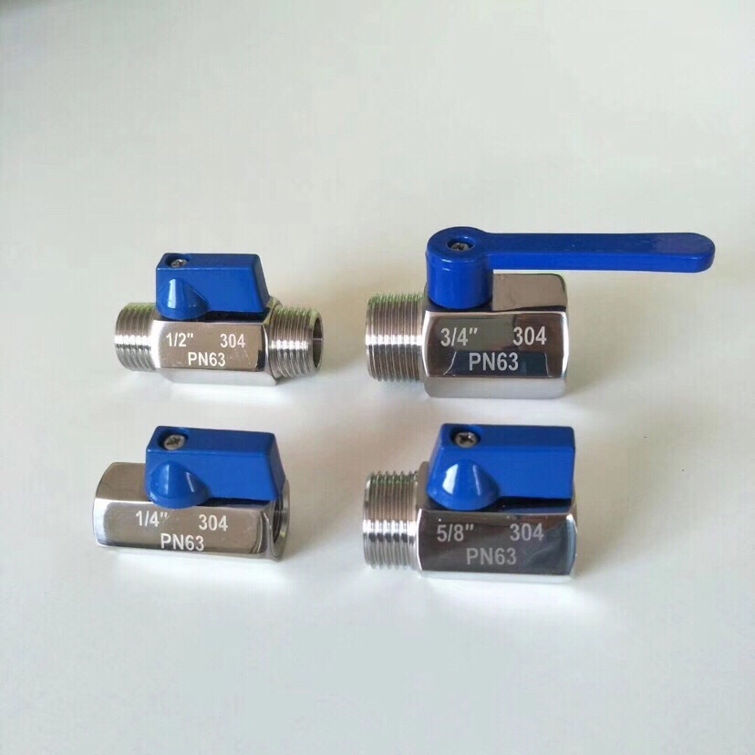 316 Material, Pn 63 Stainless Steel Double Male Mini Ball Valves