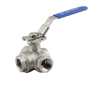 1000PSI /PN63 3 Way Ball Valve With Mounting Pad T Type